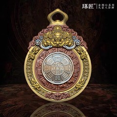 キングコングハートシリーズ九宮八卦ペンダントメンズ銅ハンドピースチベット回転可能なジュエリーネックレスアクセサリー