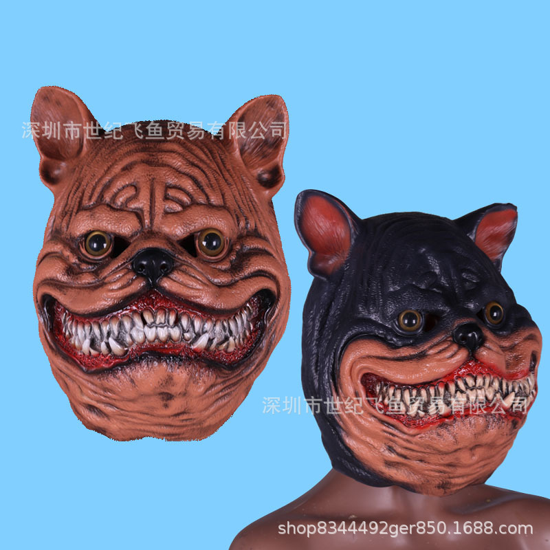 Nuevos productos transfronterizos máscaras Pug Big Party props fabricantes de películas y televisión alrededor de la máscara de látex de terror