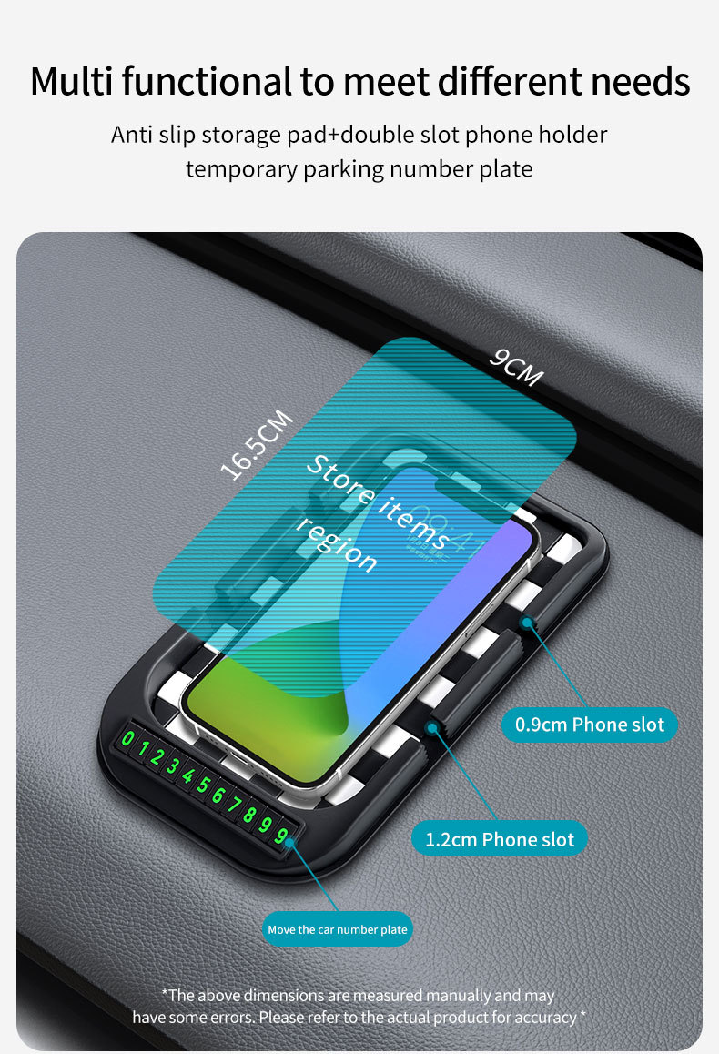 Cross-Border Hot-Selling Car Dashboard Parking Sign, Dashboard Phone Holder, Multi-Functional Anti-Slip Mat