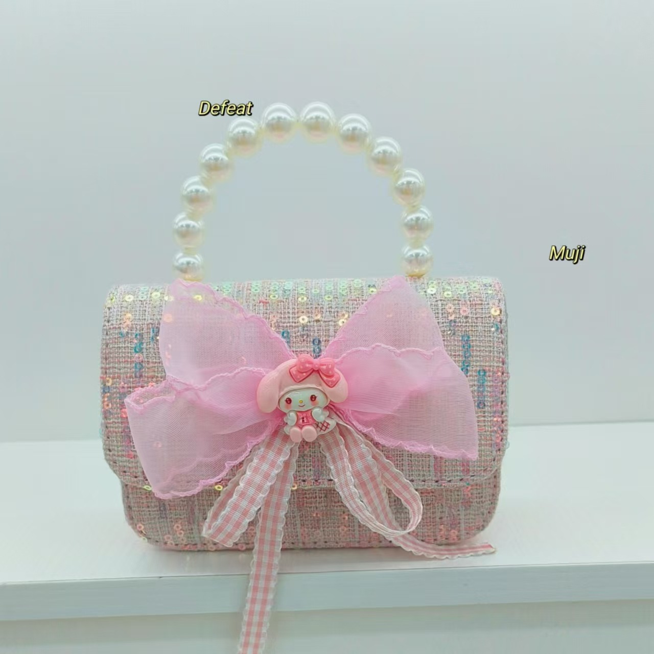 Bolso de mano de perla princesa bolso de accesorios melodi Kuromi niños niñas billetera de Año Nuevo bolso pequeño