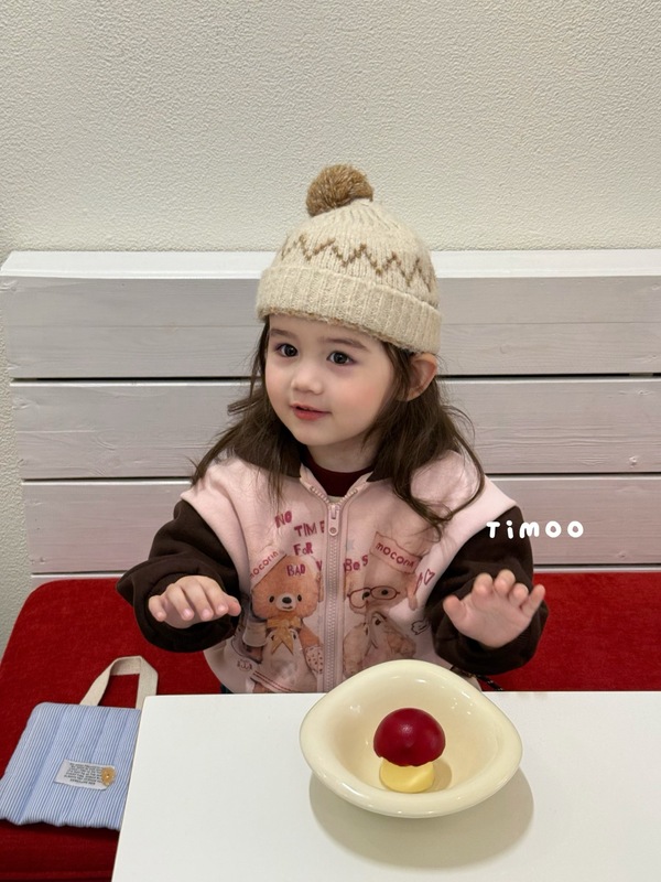儿童加厚保暖外套2025冬季新款女童宝宝连帽开衫秋冬洋气印花上衣|undefined