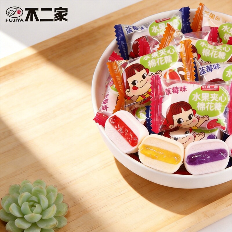 Fujiya Sandwich Marshmallows Mixed Fruit Flavor Wedding Candy Wholesale Children's Snacks