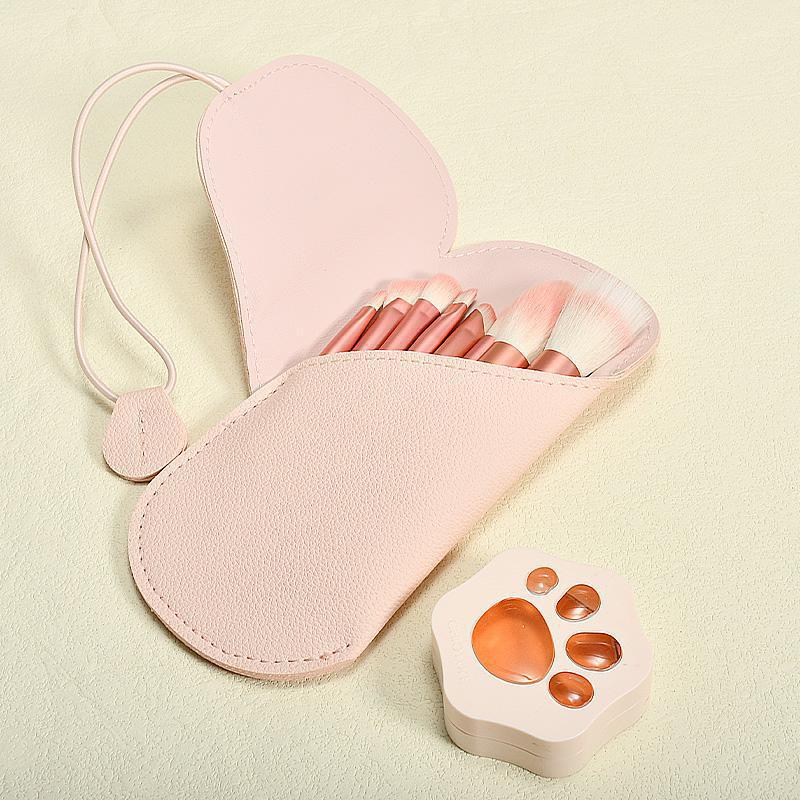 Mini juego de pinceles de maquillaje 8 mango de cristal transparente viaje maquillaje portátil herramienta de belleza para principiantes juego completo