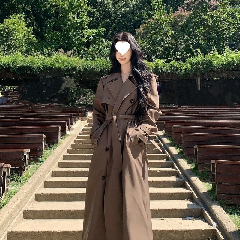 长款高个子风衣外套女2025春秋新款韩系感日系休闲英伦风|undefined