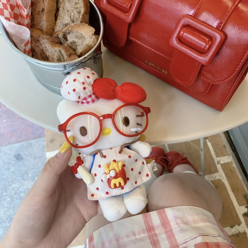 本物の子羊ハローキティペンダントぬいぐるみバッグペンダントかわいい人形キーホルダークリエイティブギフト|undefined