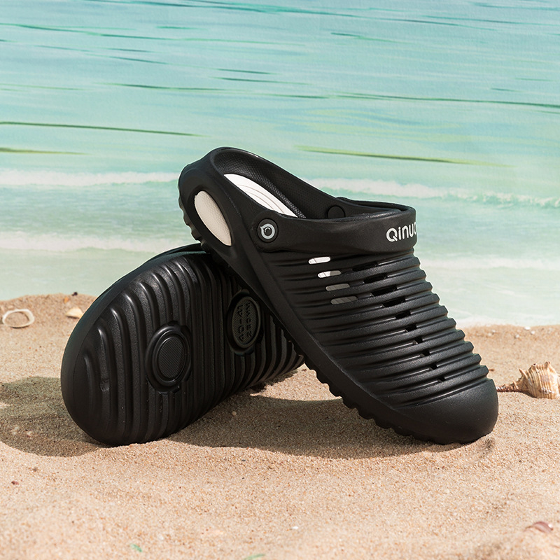 2025 verano nuevo estilo para hombres ropa al aire libre antideslizante fondo suave desodorante Baotou agujero sandalias sandalias de playa para hombres