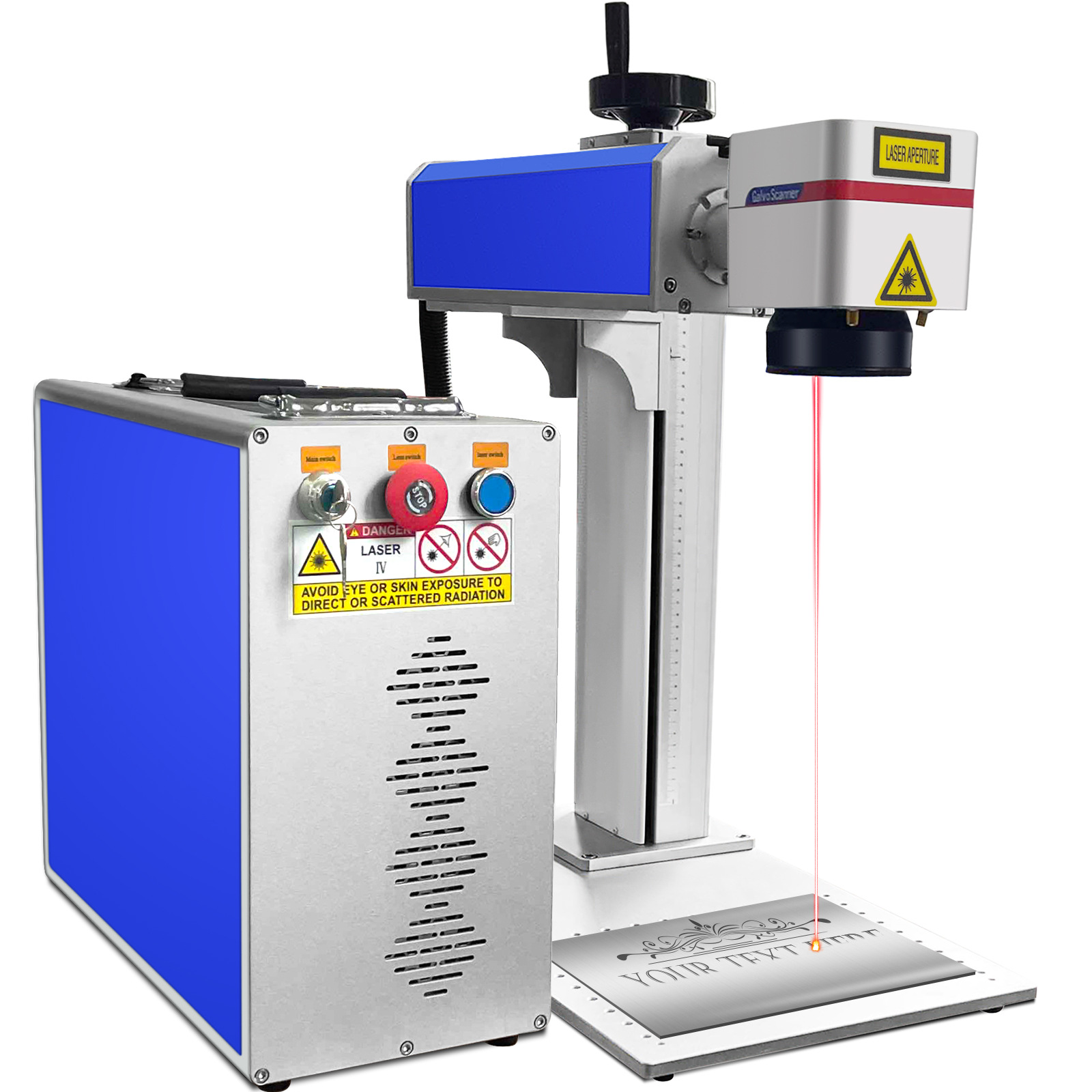 激光打标机分体式光纤雕刻机金属塑料不锈钢铭牌刻字日期打码机
