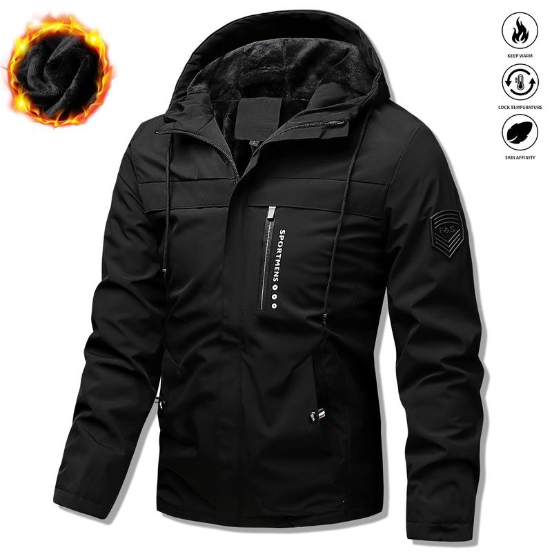 H 70867 Winter Hooded Fleece Jacket 加绒连帽棉夹克 代发