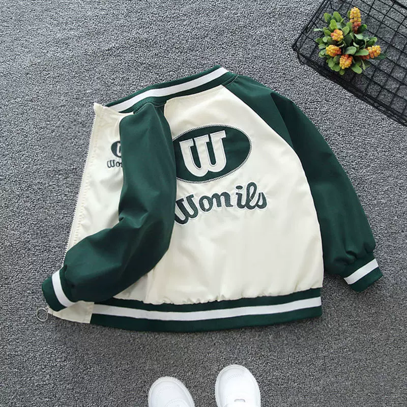 男女童外套春秋款2025新款韩儿童洋气拼色上衣中大童夹克拉链衫