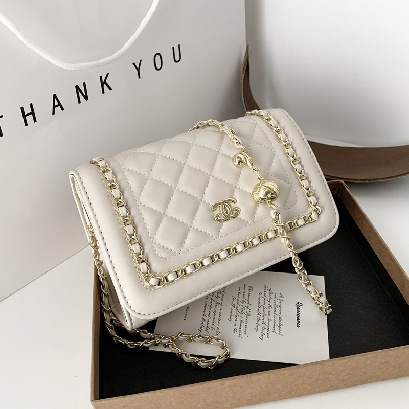 Transfronterizo Chanel estilo rombo cadena pequeña bolsa cuadrada para las mujeres 2022 Otoño e Invierno nueva moda textura hombro bolsa de mensajero