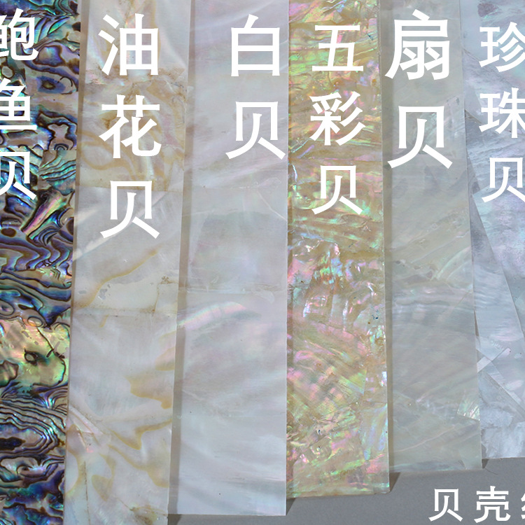 小尺寸天然珍珠贝壳纸鲍鱼贝扇贝工艺品传统手工diy螺钿镶嵌材料