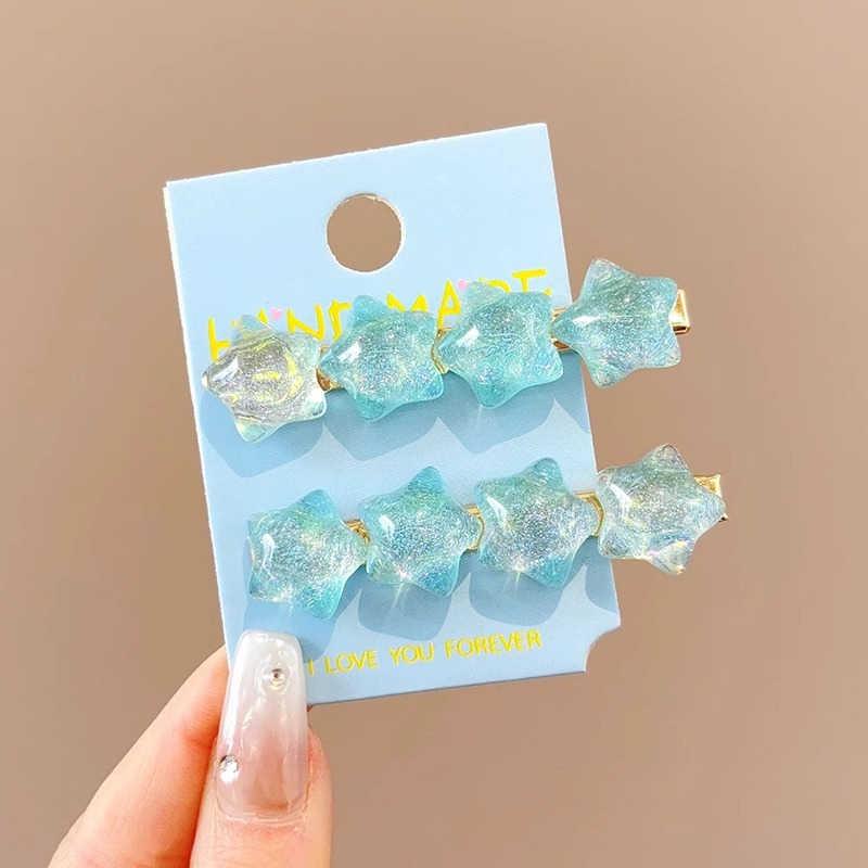 Klein azul rasgado cabello mar pinza de pelo lateral 2024 nuevo clip de alta gama tocado de frente de mujer clip de borde infantil