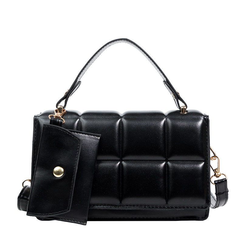 Bolso pequeño de indentación popular transfronterizo bolso a cuadros de estilo occidental de moda de las mujeres bolso de mensajero simple de color sólido bolso de la madre y el niño