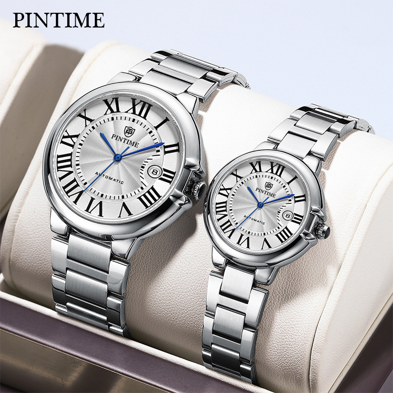 Pintime Couple Watch Blue Balloon Fully Automatic Mechanical Watch Men's and Women's Watch Business Waterproof Watch