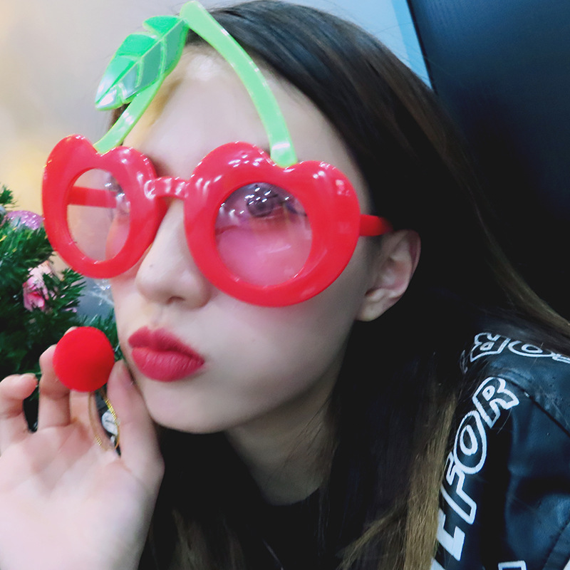 Gafas de Sol de Fiesta con Diseño de Cereza de Plástico ABS Decorativas para Cumpleaños