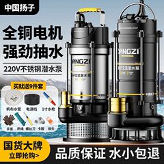 揚子水中ポンプ 220v 高揚程大流量ポンプ家庭用農業灌漑ポンプ糞泥小型下水ポンプ