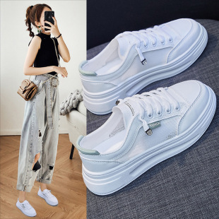 Ins White Shoes Student K-Style Female Trend 2024 Summer New Mesh Breathable Casual Shoes Sneakers Street Shooting K6612