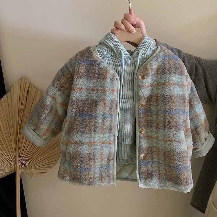 女童秋冬款棉衣三件套2025新款女宝宝棉服外套加厚针织毛衣加耐用|undefined