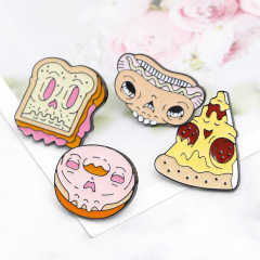 Alibaba.com European and American Cross-border Fashion Halloween Fun Pizza Sandwich Hot Dog Donut Alloy Drip Oil Pin