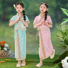 r1六一儿童傣族服装女童夏季云南传统演出服西双版纳旅游拍照服饰