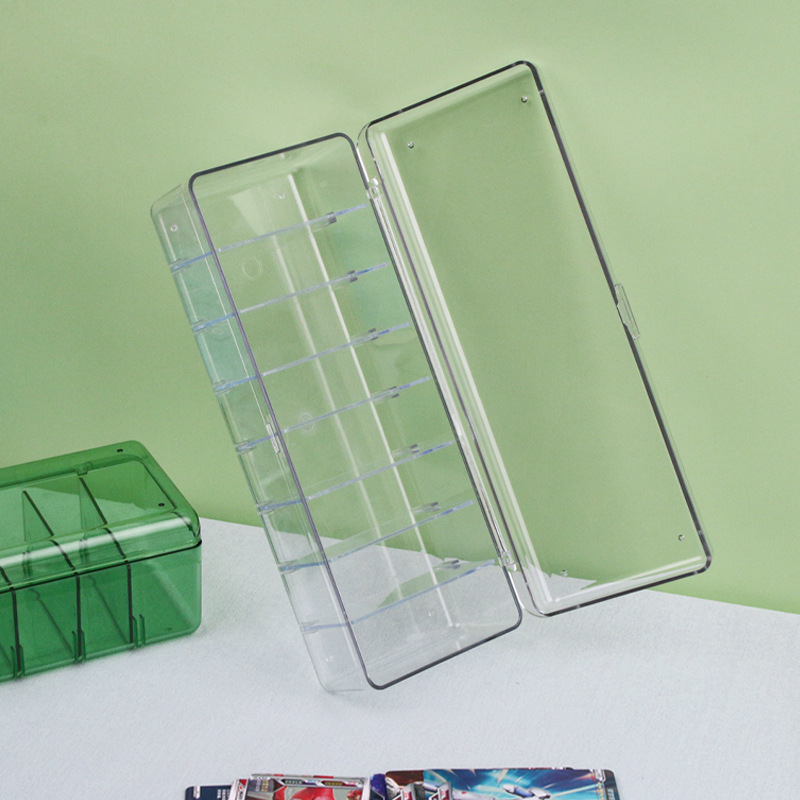 Caja de almacenamiento de cable de datos caja de almacenamiento de clasificación de tarjetas engrosada transparente acrílico titular de la tarjeta separada caja de almacenamiento a prueba de polvo