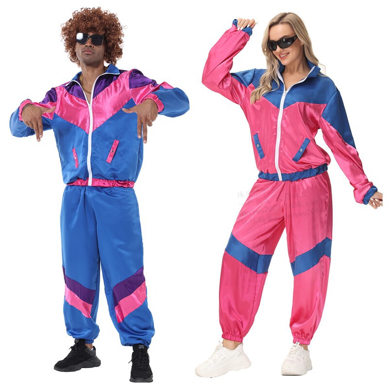 Amazon Halloween couple suit retro 70s European and American disco hippie dance performance adult