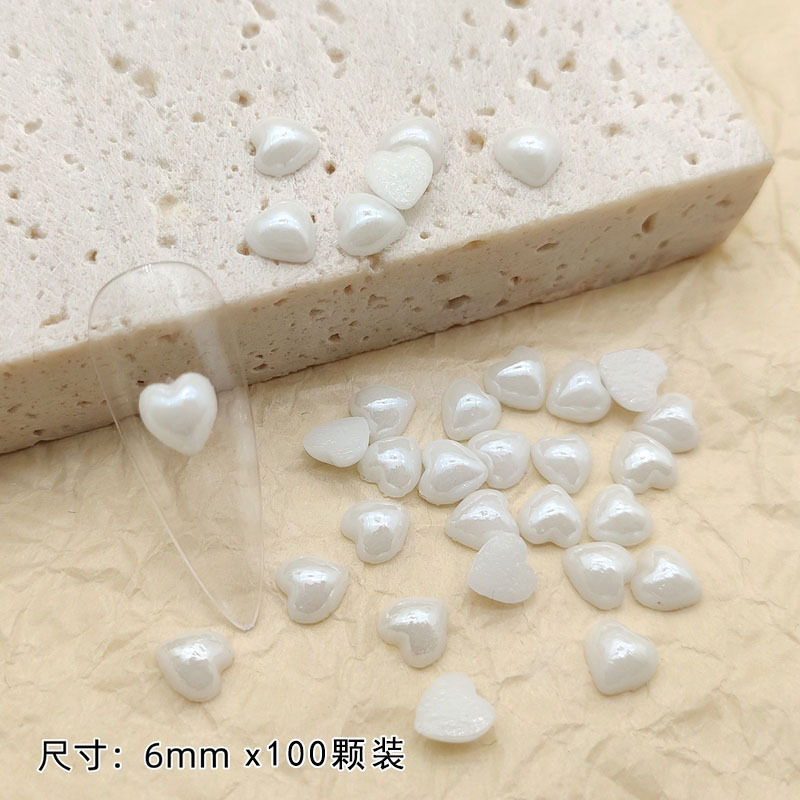 Mini cuidado Blanco Amor corazón diamante clavo celebridad en línea accesorios tridimensionales decoración joyería de uñas corazón caliente fondo plano