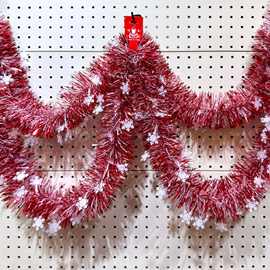 跨境圣诞白色雪花毛条 六芒星形状居家装饰加密彩条 节日婚礼拉花