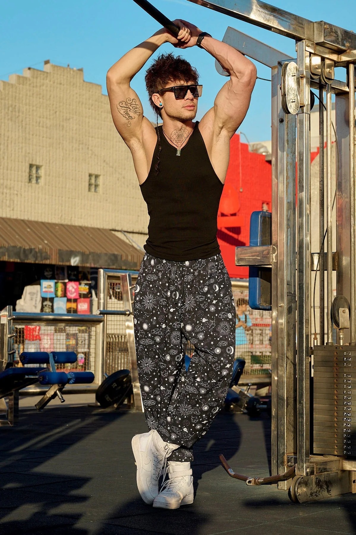 American Style Retro Thin Trousers for Men Summer Autumn Breathable Quick-Drying Loose Sports Pants Fitness Casual Digital Printed Pants_voghion.com