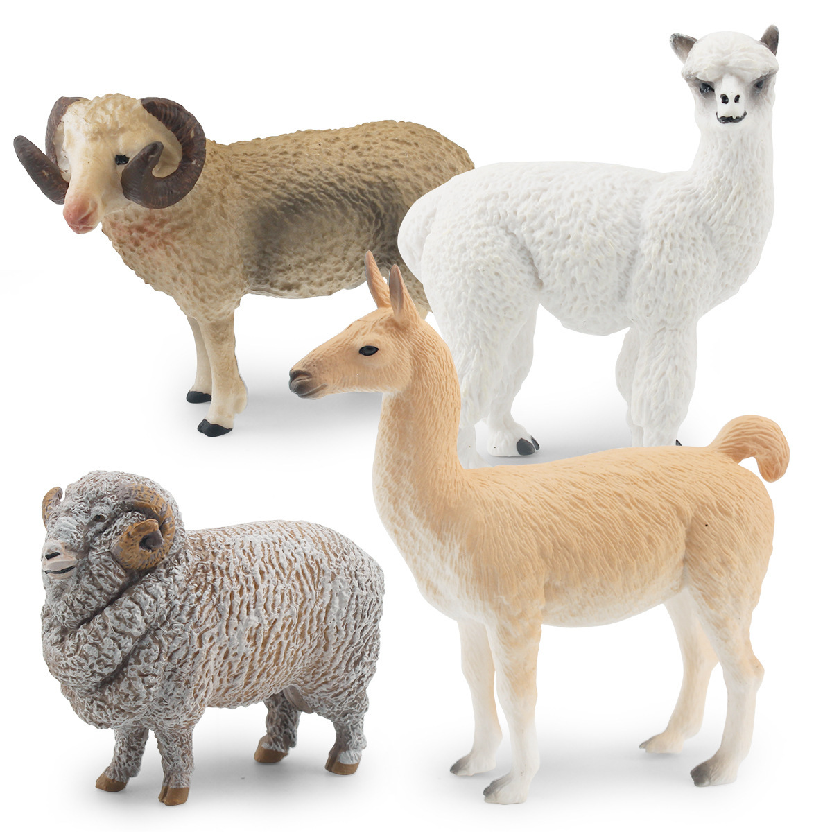 Cross-border simulación granja animal ovejas modelo pan ángulo cabra ovejas pequeña alpaca hierba barro caballo estática decoración de escritorio