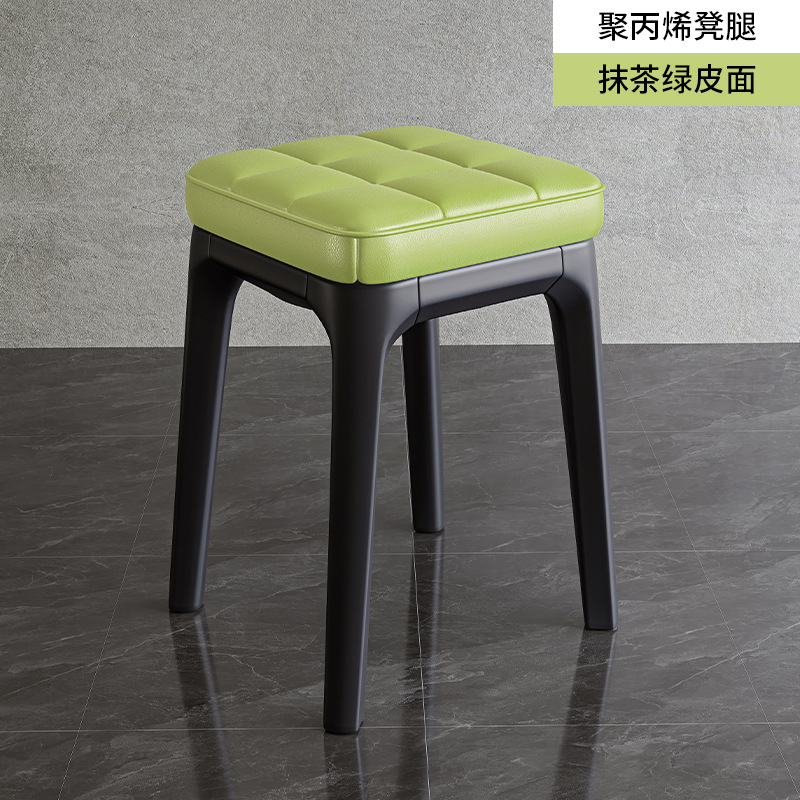 Silla de comedor del hogar taburete de plástico silla engrosada bolsa suave Banco alto apilable moderno simple comedor taburete sala de estar