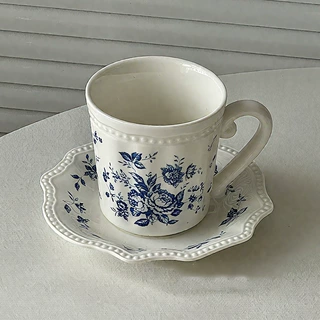 陶瓷杯 高颜值 牛奶杯咖啡杯 热饮冷饮 轻奢简约 带手柄 小众设计