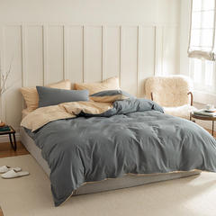 Nordic Style 100 Piece Xinjiang Long Staple Cotton Solid Color Four-Piece Set All-Cotton Bed Sheet and Cover Set Bedding Wholesale