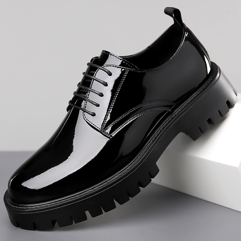 Осенняя новая мужская повседневная кожаная обувь мужская дышащая ретро толстая подошва противоскользящая кожаная обувь