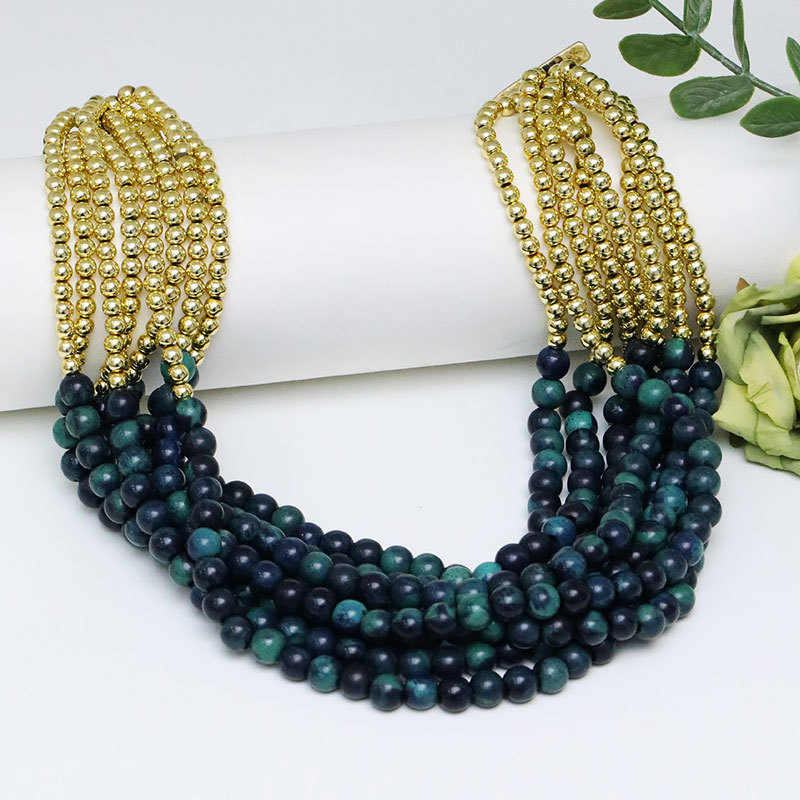 Böhmische Mehrlagige Perlenkette Handgefertigtes Collier Für Damen_voghion.com