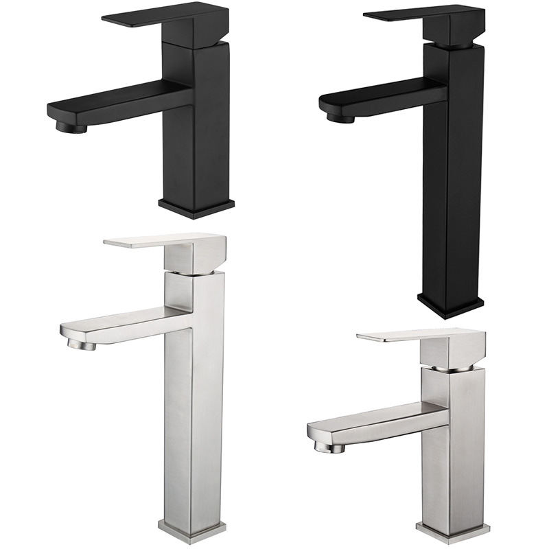 Countertop basin faucet black bathroom hot and cold basin wash basin wash basin household single hole hot and cold faucet