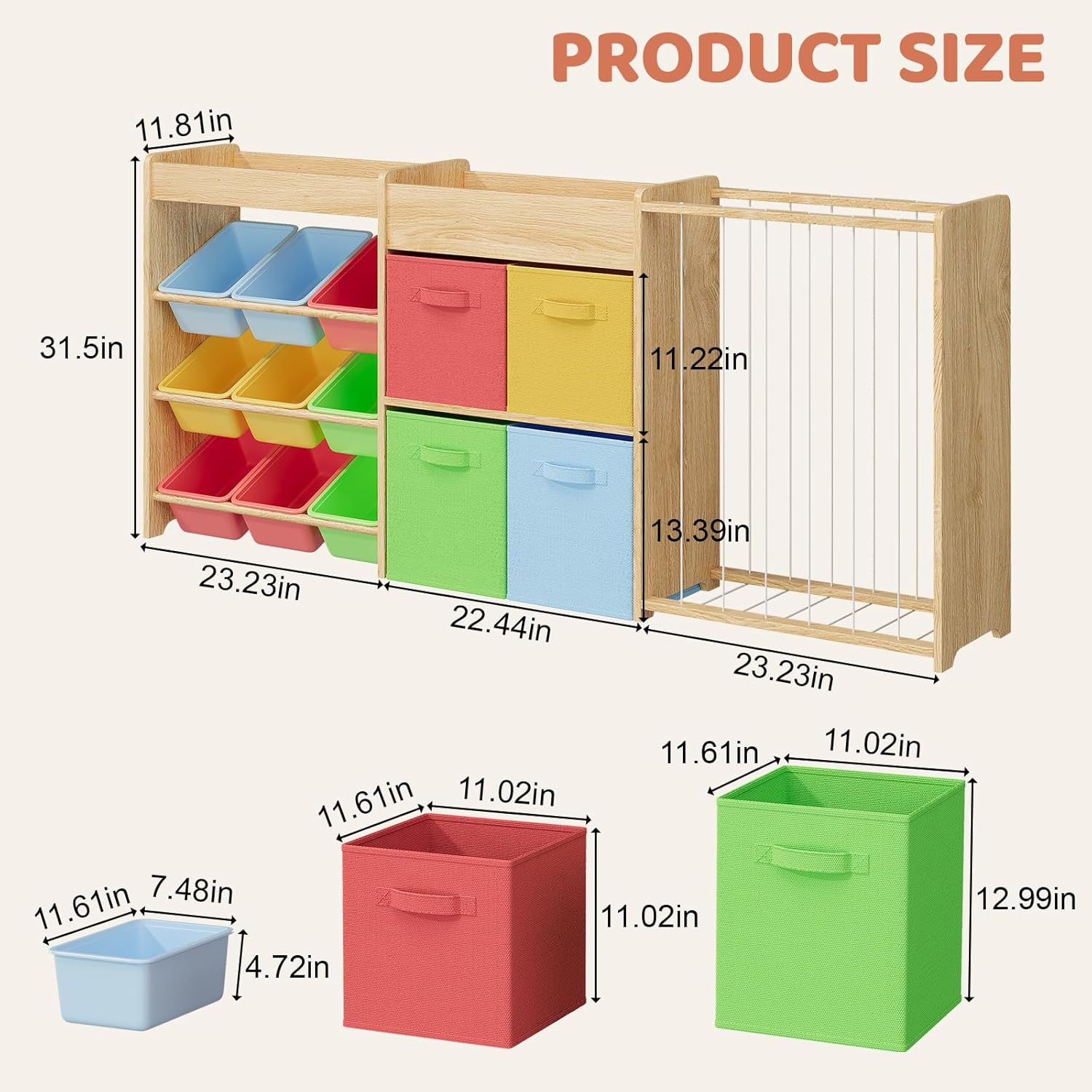 Cross-border Wooden Children's Toy Rack Storage Shelf Montessori Children's Toy Storage Rack Picture Book Rack Children's Bookshelf