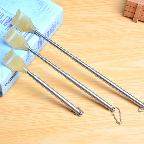 Street stall direct sales four-section retractable stainless steel back scratcher tickle rake massage old man happy horn itch scratch
