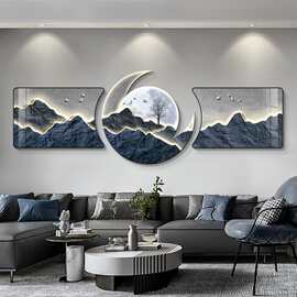 家有靠山轻奢高档客厅装饰画新中式沙发背景墙挂画肌理画高档壁画