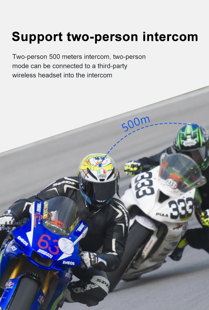 Cross-border Y8X helmet Bluetooth headset, 8-person MESH network helmet intercom headset, helmet Bluetooth headset