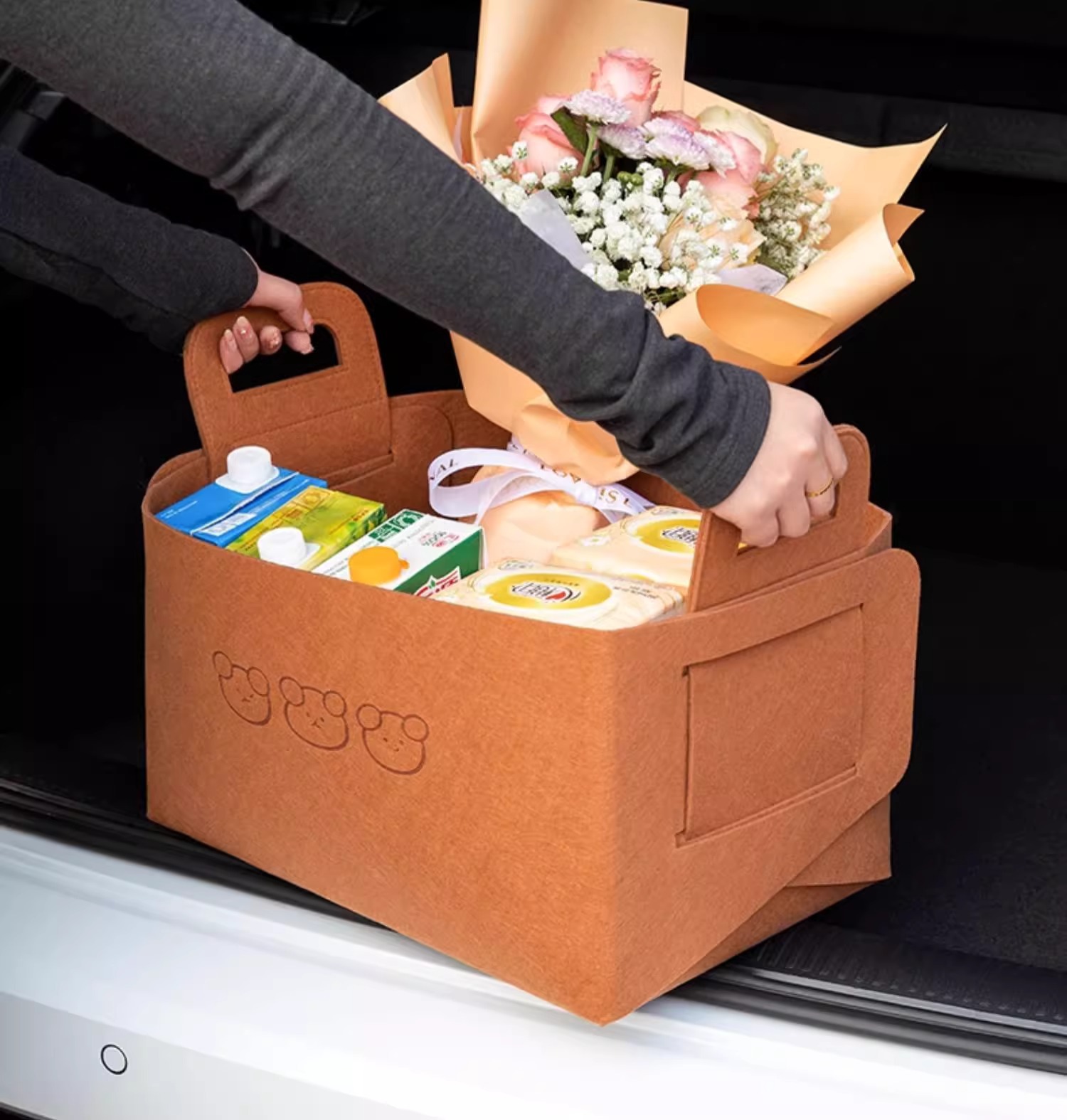 Car storage box Women's trunk car practical organizing folding multifunctional storage artifact car storage box