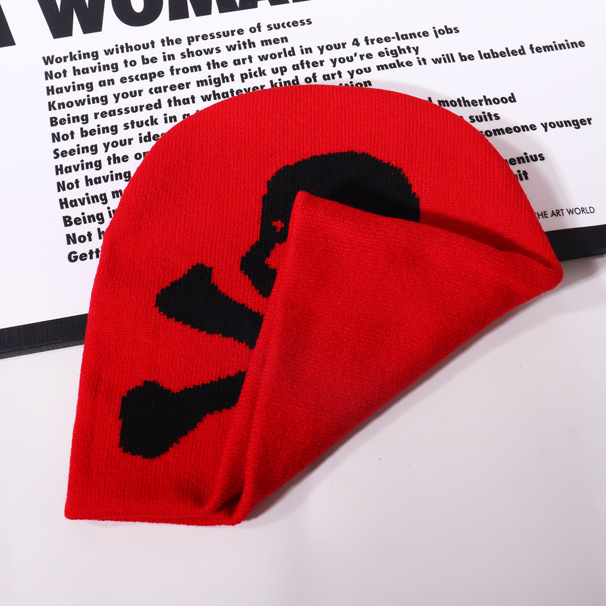 Unisex Y2K Gothic skull pattern jacquard knit hat outdoor warm personality casual_voghion.com