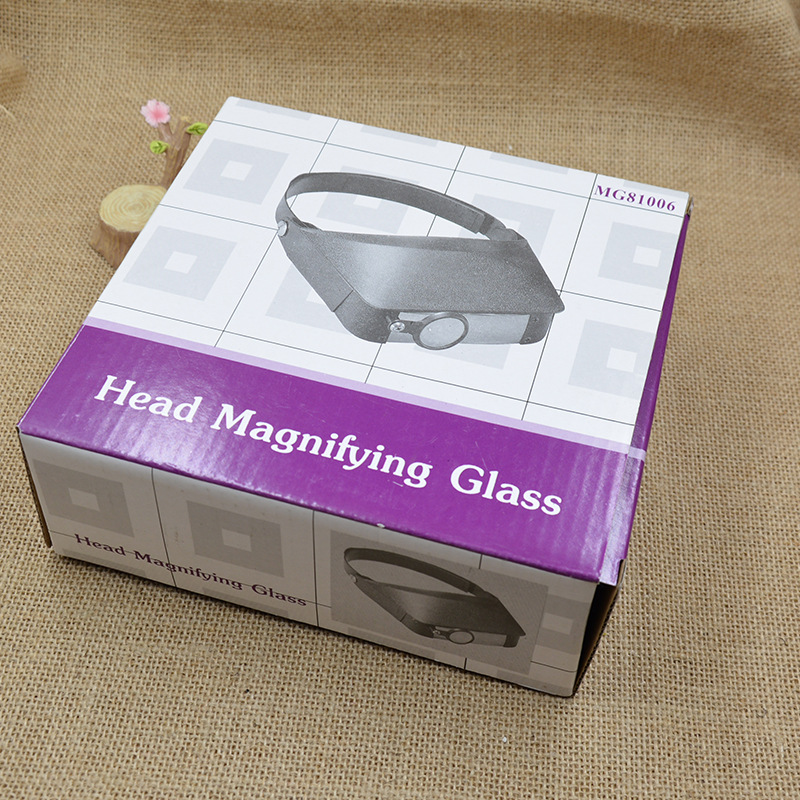 头戴式纹绣维修工具看书阅读车间检测带小镜片8倍头盔放大镜81006