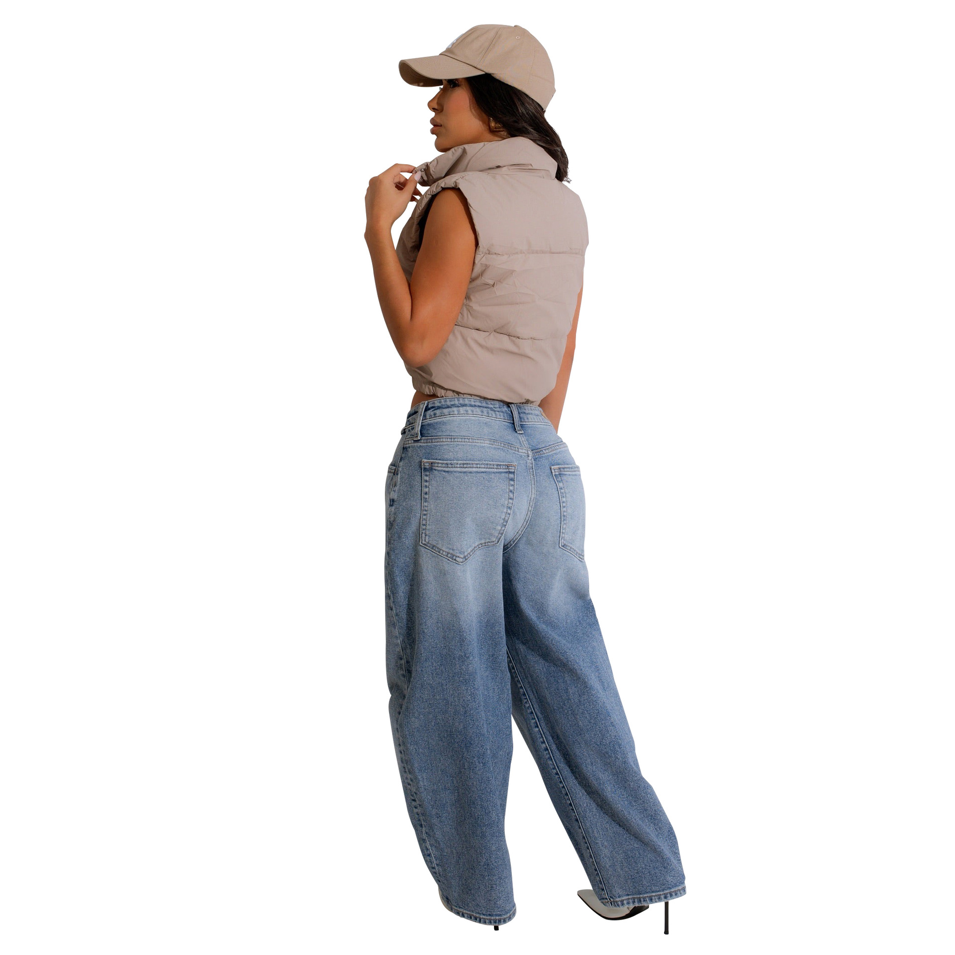 420g Weight Vest Outerwear Type Sleeveless Sleeve Length Zipper Placket Type Polyester Fabric Type Short Top Length Daily Occasion Standing Collar Neckline Slim Fit Type Solid Color Pattern Winter, Autumn Season Women's Gender Casual Style Women's Casual Solid Color Zipper Vest 21