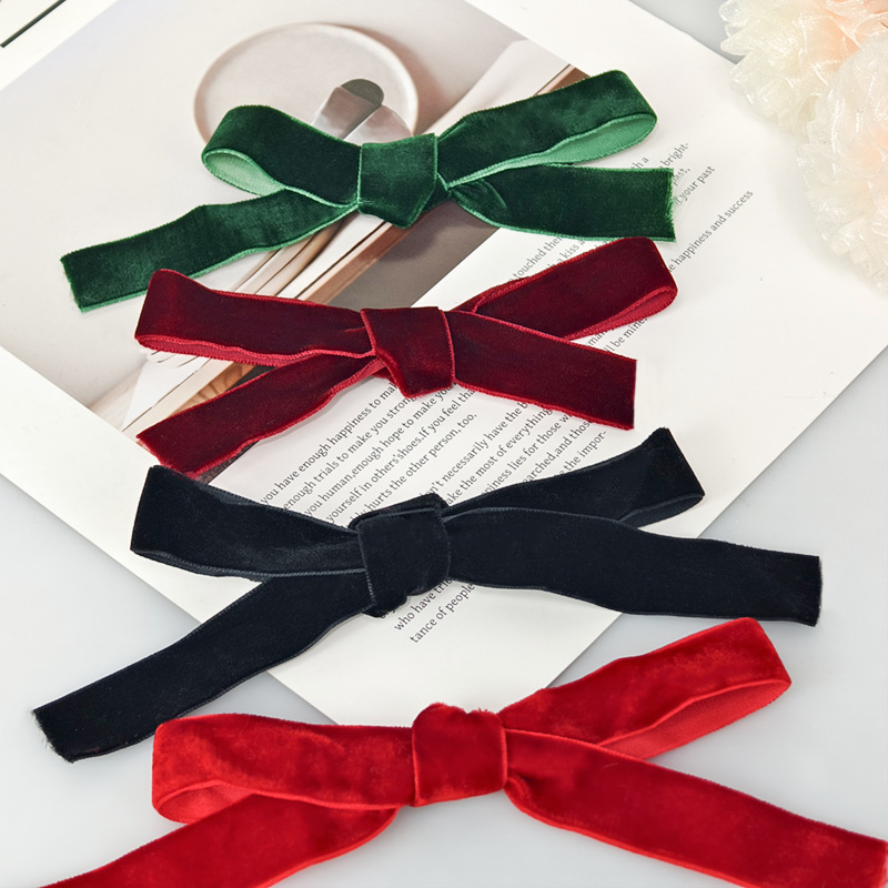 0.6Cm~4Cm Decorative Velvet Ribbon Webbing Gift Packaging DIY Bow Tie Christmas Tree Decoration