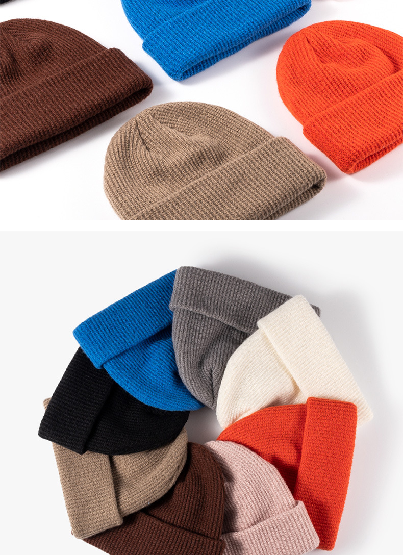 Simple Style Style Unisex Simple Style Solid Color Eaveless Wool Cap