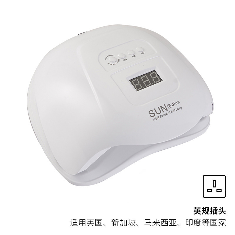 Sunxplus lámpara de uñas 120W de alta potencia de secado rápido máquina de fototerapia de uñas lámpara de fototerapia inteligente de cuatro bloques transfronteriza al por mayor
