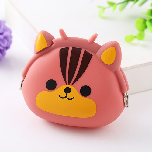 Animal cartoon creative clip Purse wallet silicone coin holder kay bag children cute KeyChain Pouch  receive bag 