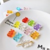 Acrylic transparent resin, earrings with beads, necklace, mobile phone, decorations, accessory, handmade, with little bears
