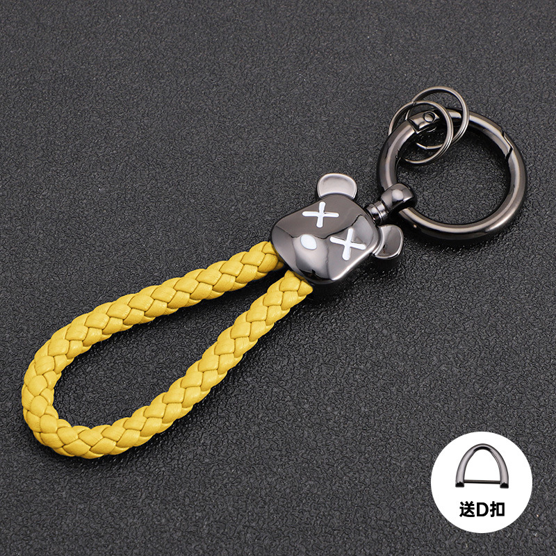 Oso violento transfronterizo llavero de coche oso de metal muñeca de alta gama llavero cuerda anti-pérdida, duradero, resistente a los arañazos